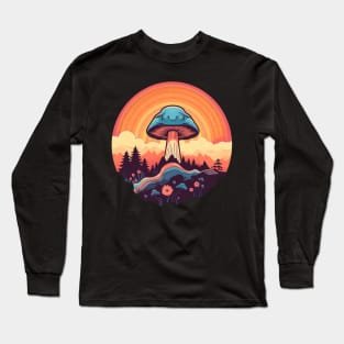 Retro Mushroom Psychedelic Shroom Art Long Sleeve T-Shirt